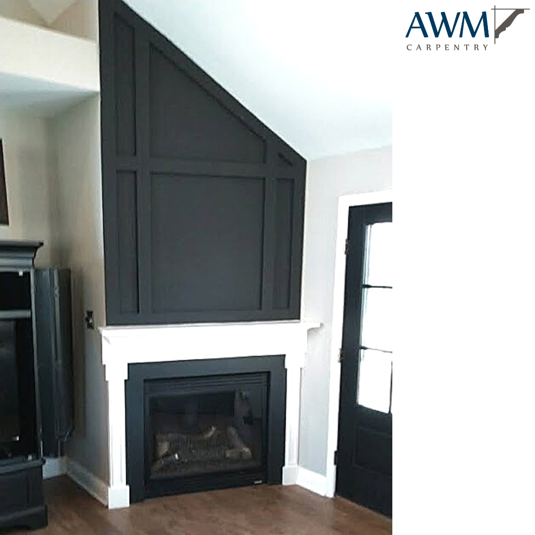 Black and white fireplace